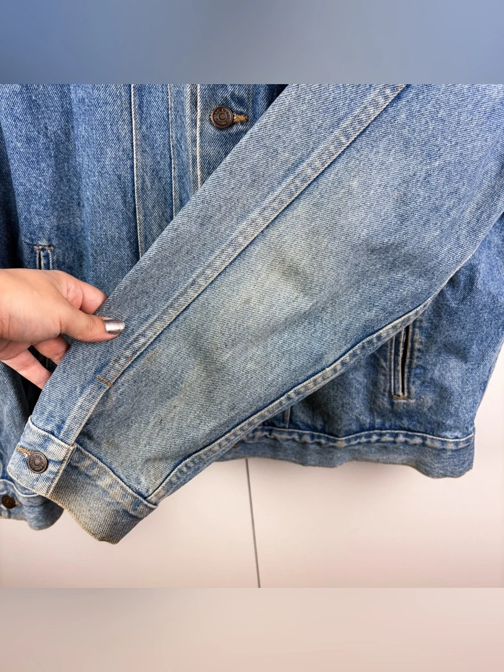 J. Crew Vintage Denim Trucker Jean Jacket Blue 100% Cotton Outdoor Mens XL